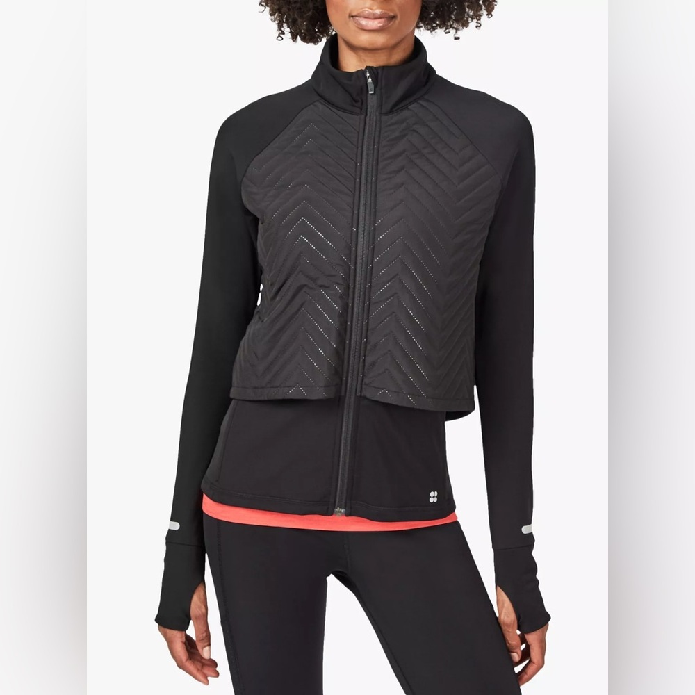 Sweaty Betty Fast Track Thermal Running Jacket in Black Size Small